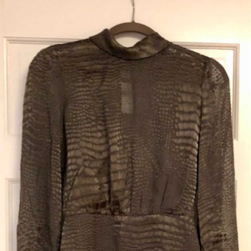 Reiss Dark Green Snake Skin Dress